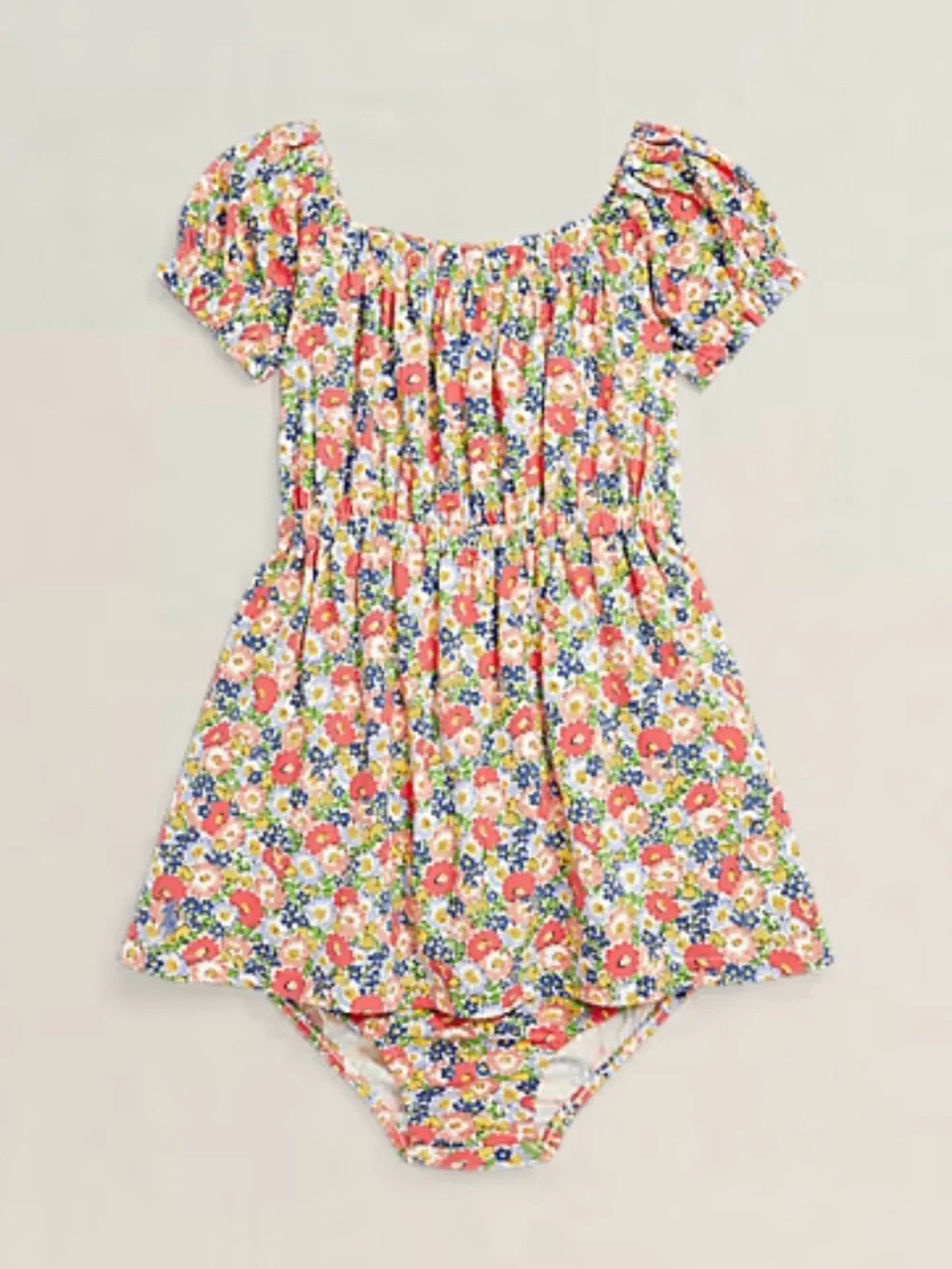 Ralph Lauren Mulitcolor Nantucket Floral Cotton Jersey Dress & Bloomer